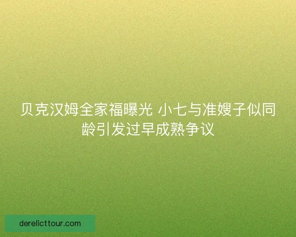 贝克汉姆全家福曝光 小七与准嫂子似同龄引发过早成熟争议